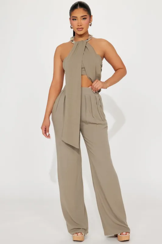Under The Sun Pant Set - Olive sold by Fashion Nova