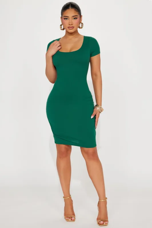 Bria Double Lined Midi Dress - Green made by Fashion Nova