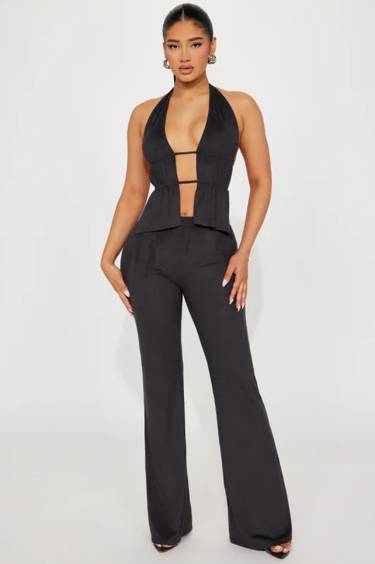 Nashville Faux Suede Pant Set - Black sold by Fashion Nova