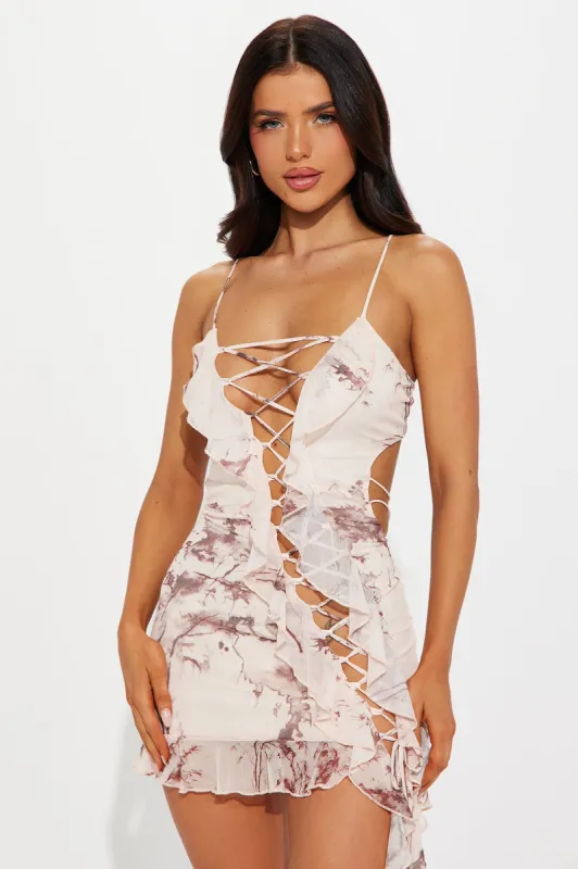 Maxine Mesh Ruffle Mini Dress - Pink sold by Fashion Nova