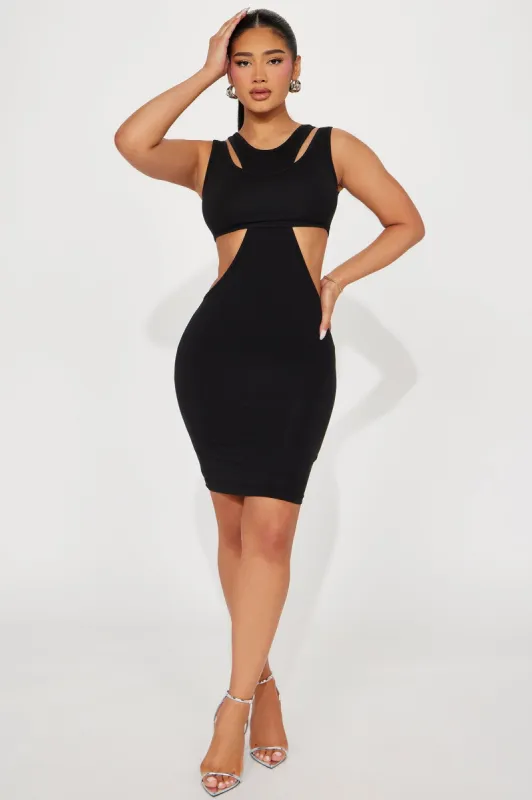 Chelsi Jersey Mini Dress - Black sold by Fashion Nova
