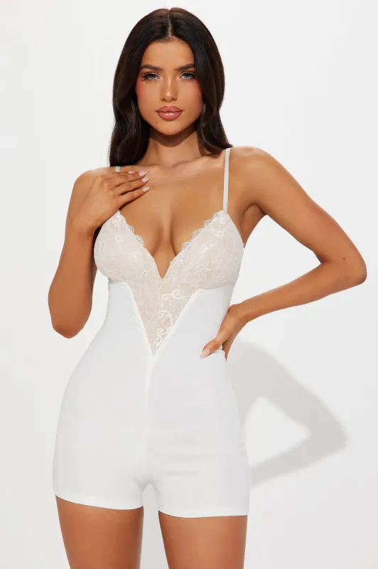 Love Language Romper - Ivory sold by Fashion Nova
