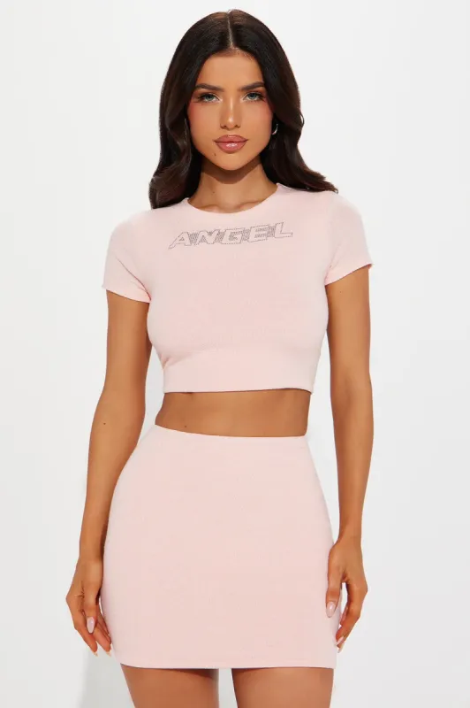 Angel Bling Skirt Set - Pink sold by Fashion Nova