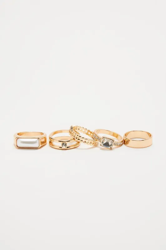 Champagne Toast Ring Set - Gold sold by Fashion Nova