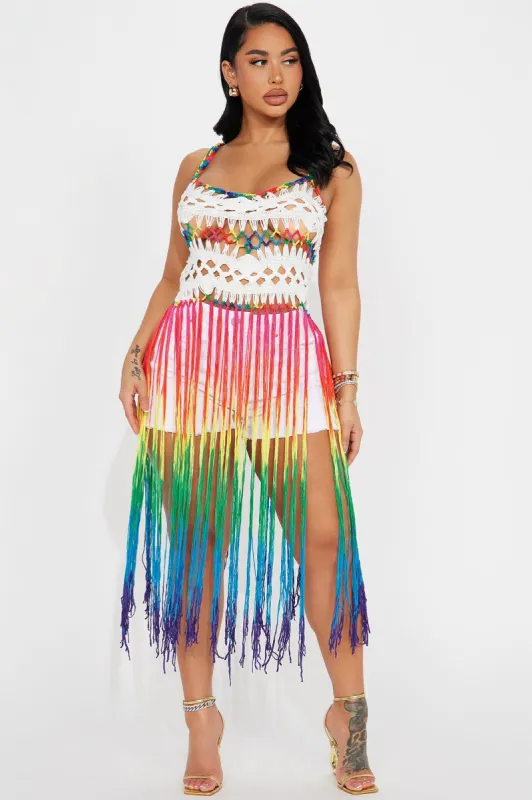 Colorful Dreams Crochet Top - White/combo sold by Fashion Nova