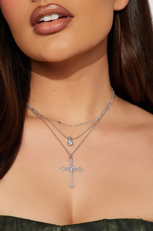 You Light Up My Life Layered Necklace - Silver sold by Fashion Nova