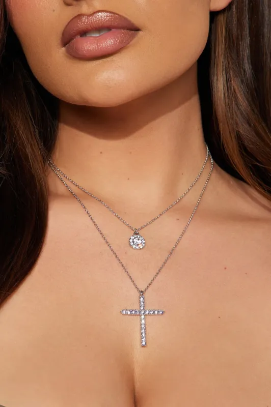 No Place Like Heaven Layered Necklace - Silver sold by Fashion Nova