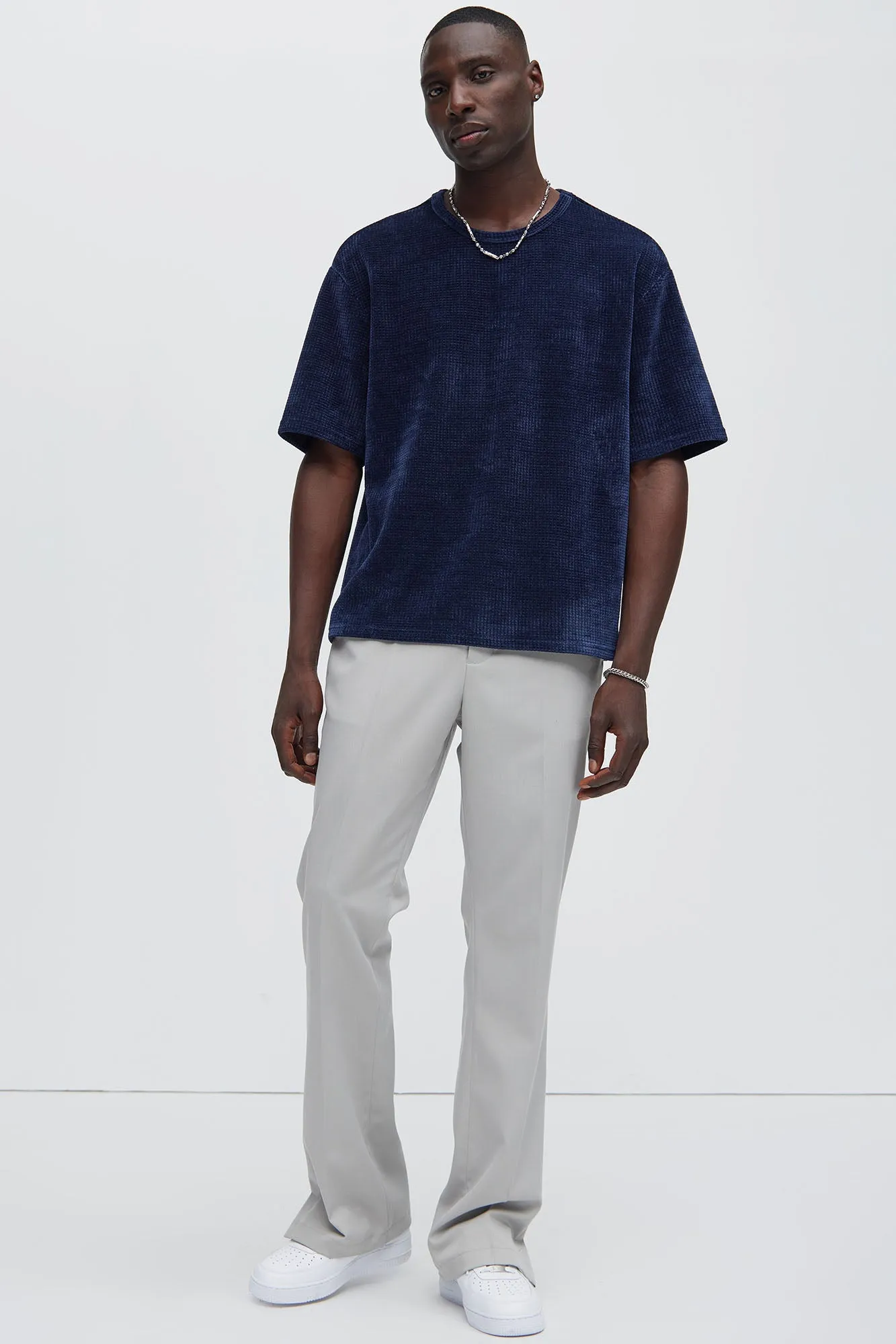 Greenville Waffle Knit Relaxed Short Sleeve Tee - Navy sold by Fashion Nova product image thumbnail 2