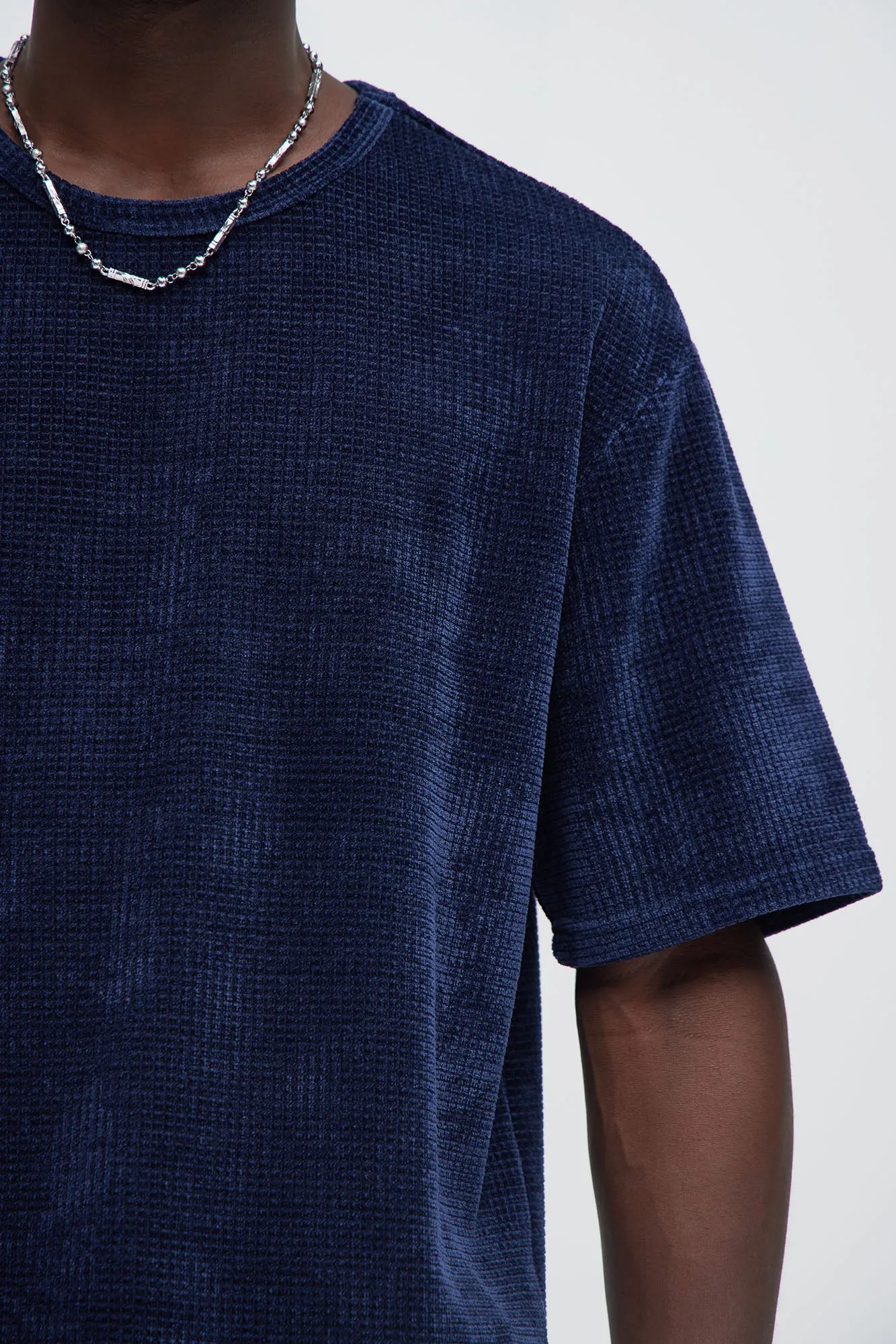 Greenville Waffle Knit Relaxed Short Sleeve Tee - Navy sold by Fashion Nova product image thumbnail 3