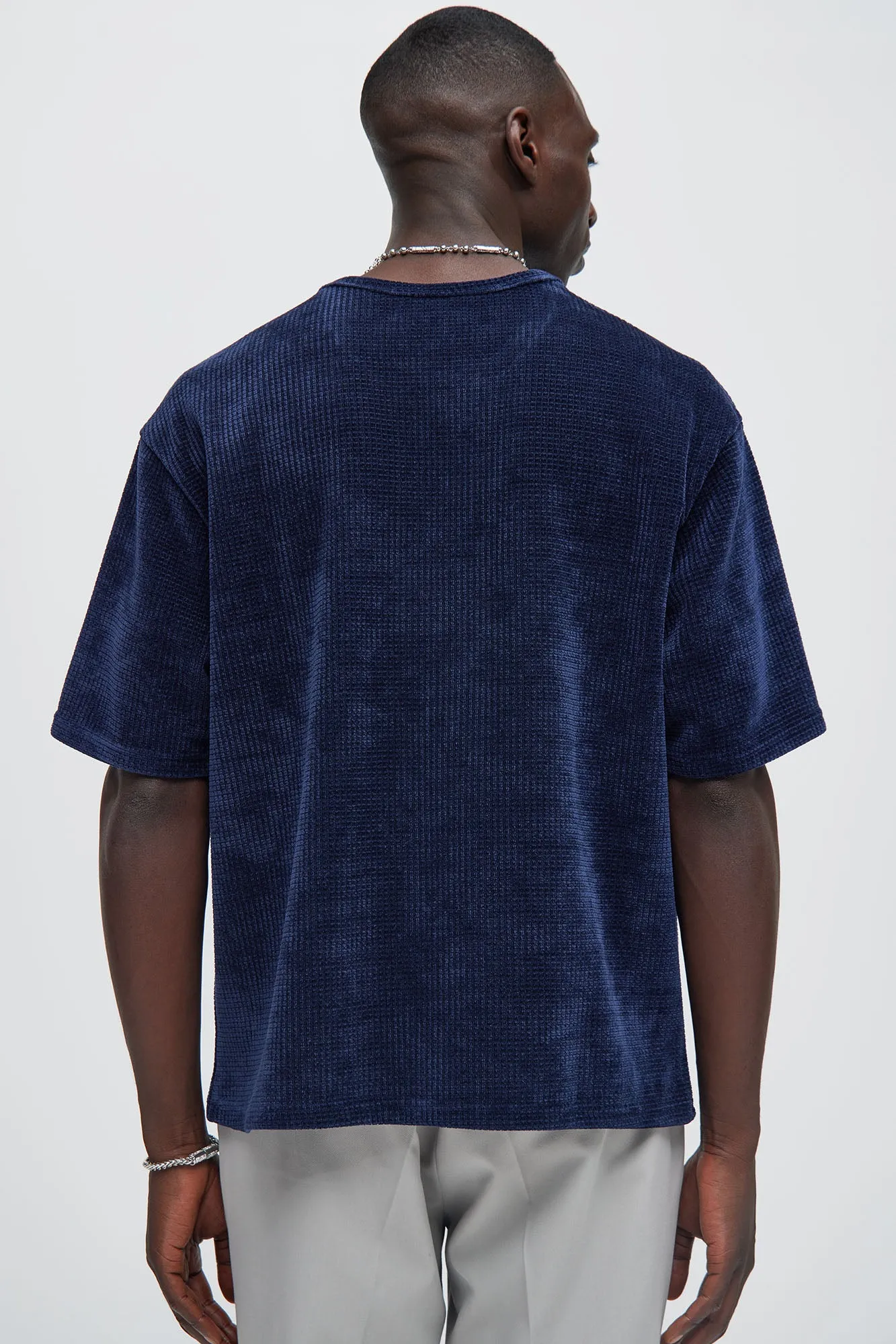 Greenville Waffle Knit Relaxed Short Sleeve Tee - Navy sold by Fashion Nova product image thumbnail 4