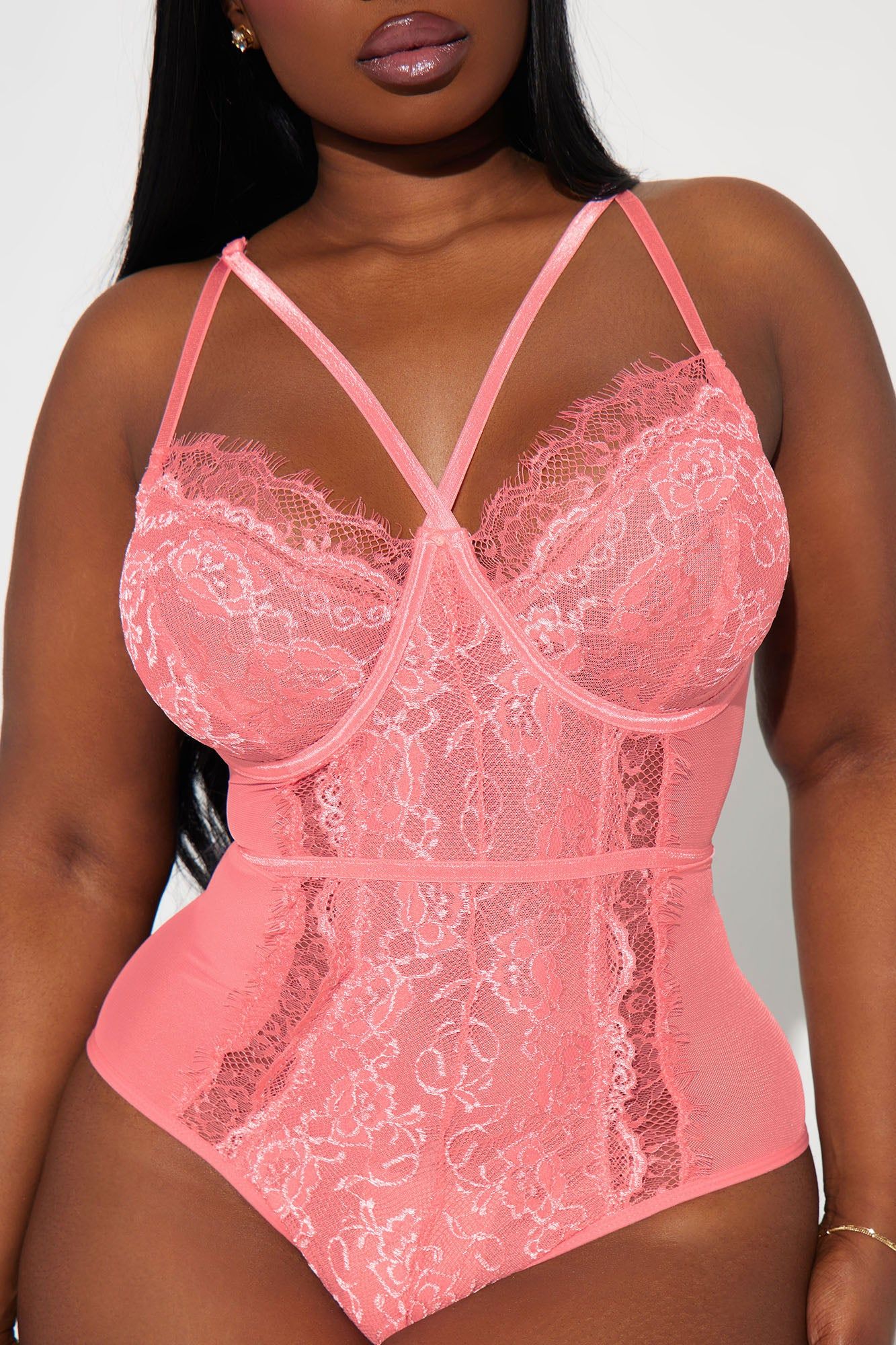 Let's Have Some Fun Lace Teddy - Coral sold by Fashion Nova product image thumbnail 2