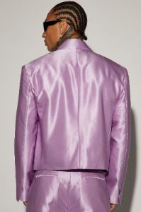Money Routine Cropped Suit Jacket - Lavender sold by Fashion Nova