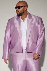 Money Routine Cropped Suit Jacket - Lavender sold by Fashion Nova