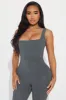 A Power Move Jumpsuit - Grey sold by Fashion Nova