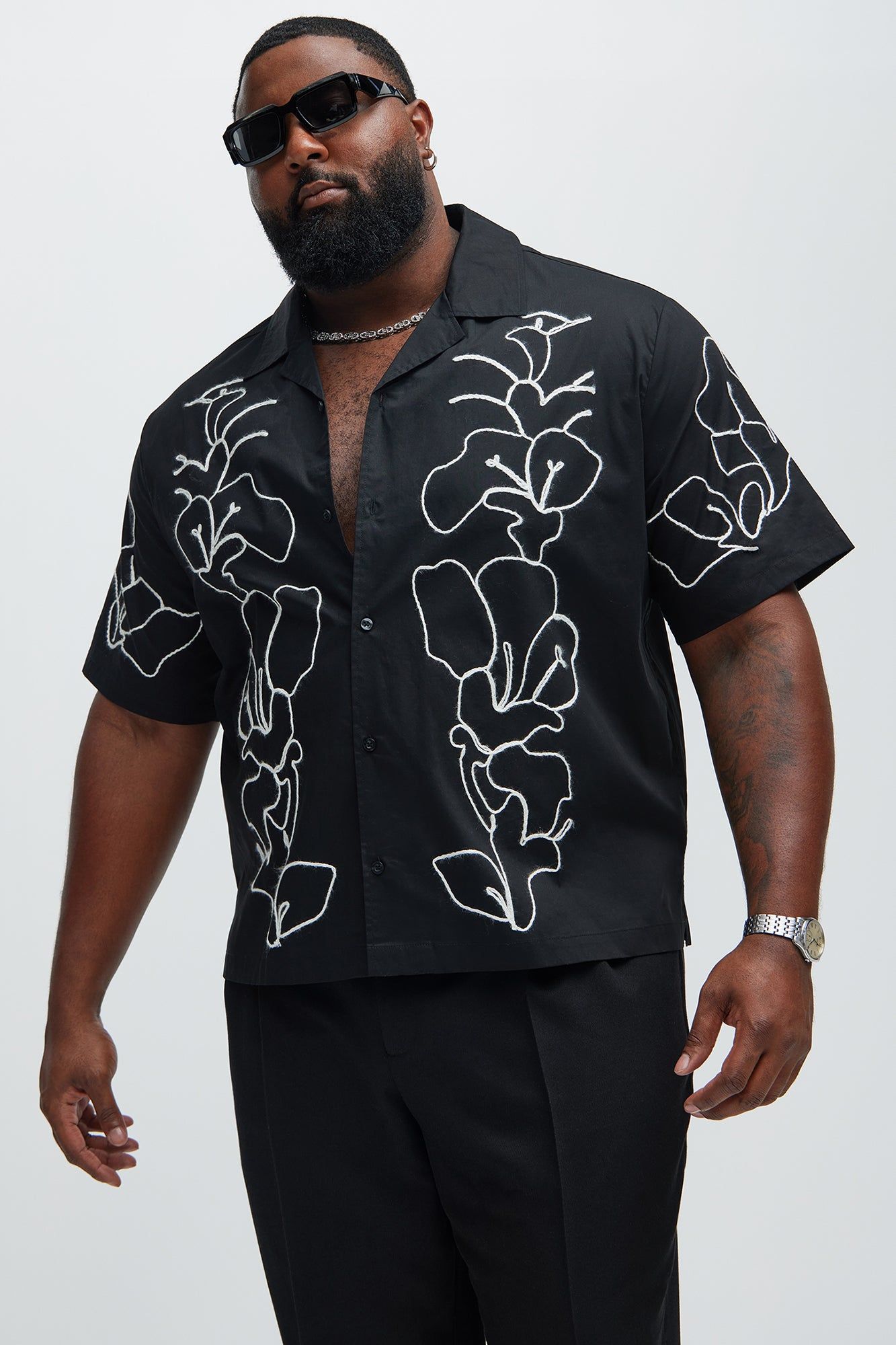 Faunce Embroidery Shirt - Black sold by Fashion Nova product image thumbnail 4