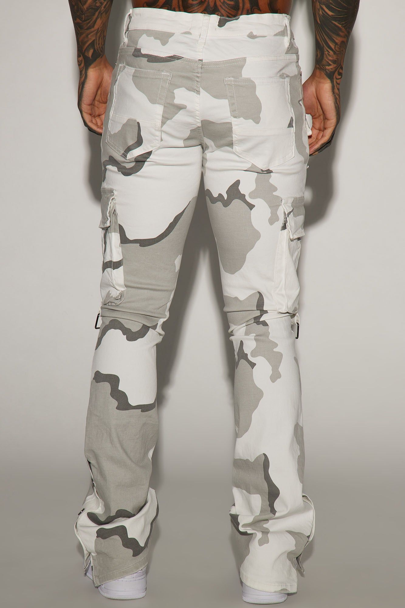 Bring The Vibe Stacked Skinny Snap Flare Pants - Grey/combo sold by Fashion Nova product image thumbnail 4