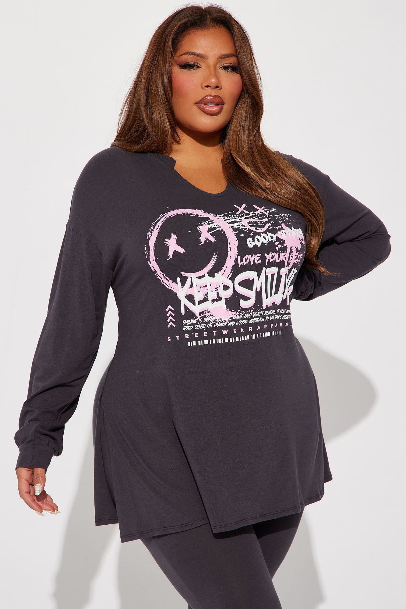 Keep Smiling Pant Set - Charcoal sold by Fashion Nova product image thumbnail 6