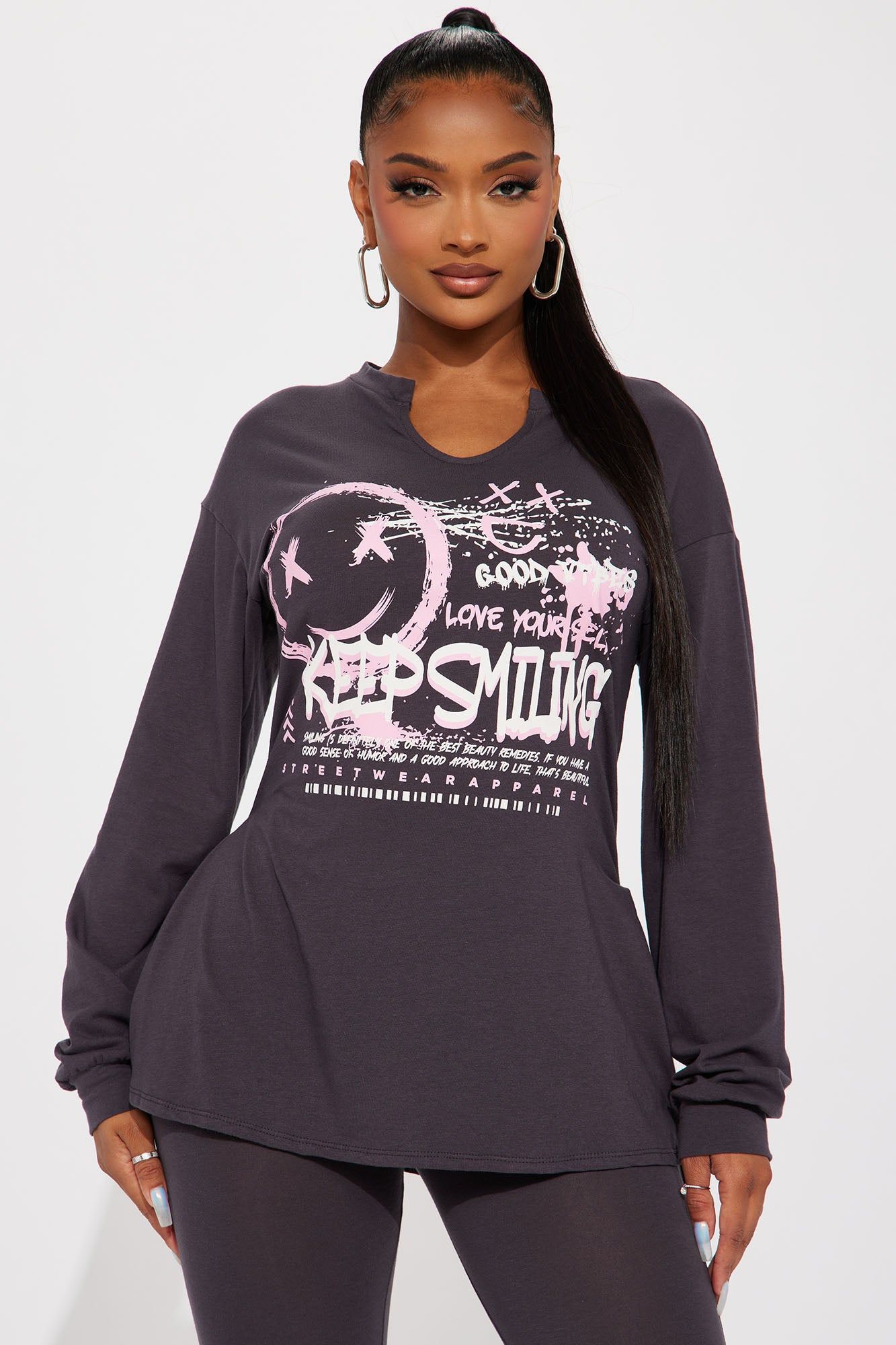 Keep Smiling Pant Set - Charcoal sold by Fashion Nova product image thumbnail 2