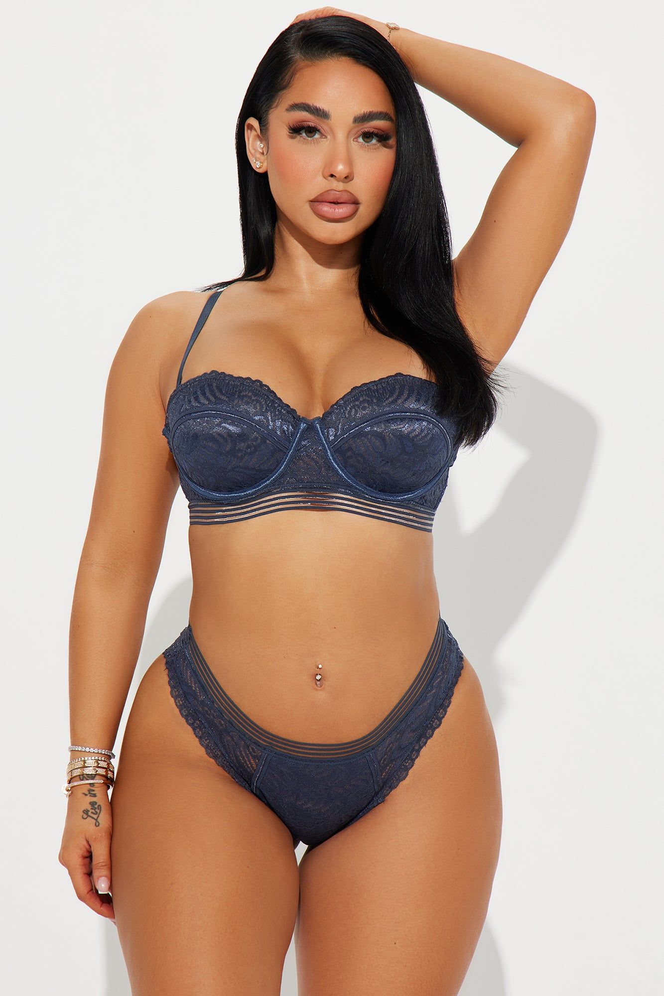 Endlessly In Love Lace 2 Piece Set - Navy sold by Fashion Nova