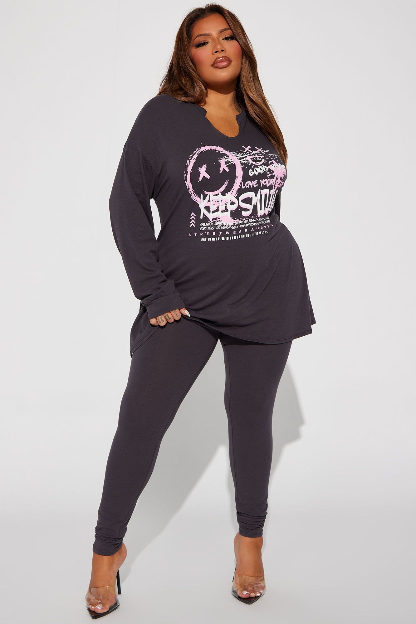 Keep Smiling Pant Set - Charcoal sold by Fashion Nova product image thumbnail 5