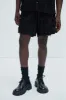 Frayed Jacquard Linen Shorts - Black sold by Fashion Nova