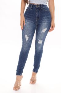 Flatter Me Always Curvy Skinny Jeans - Medium Blue Wash sold by Fashion Nova