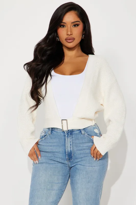 Falling In Love Surplice Sweater - Ivory sold by Fashion Nova