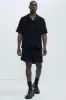 Frayed Jacquard Linen Shorts - Black sold by Fashion Nova