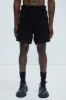 Frayed Jacquard Linen Shorts - Black sold by Fashion Nova