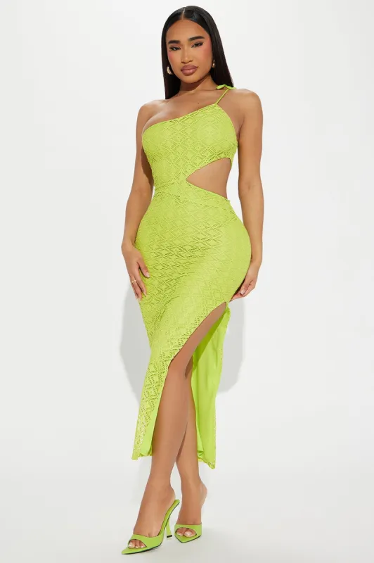 Allison Crochet Maxi Dress - Lime sold by Fashion Nova
