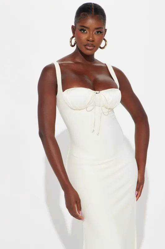 Found In A Fantasy Midi Dress - Cream sold by Fashion Nova