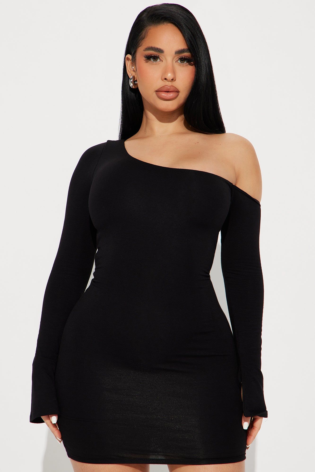 Kiana Smooth Double Lined Mini Dress - Black sold by Fashion Nova product image thumbnail 2