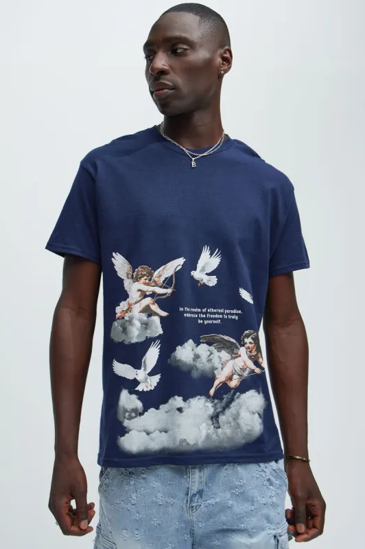 Angels In The Sky Short Sleeve Tee - Navy sold by Fashion Nova