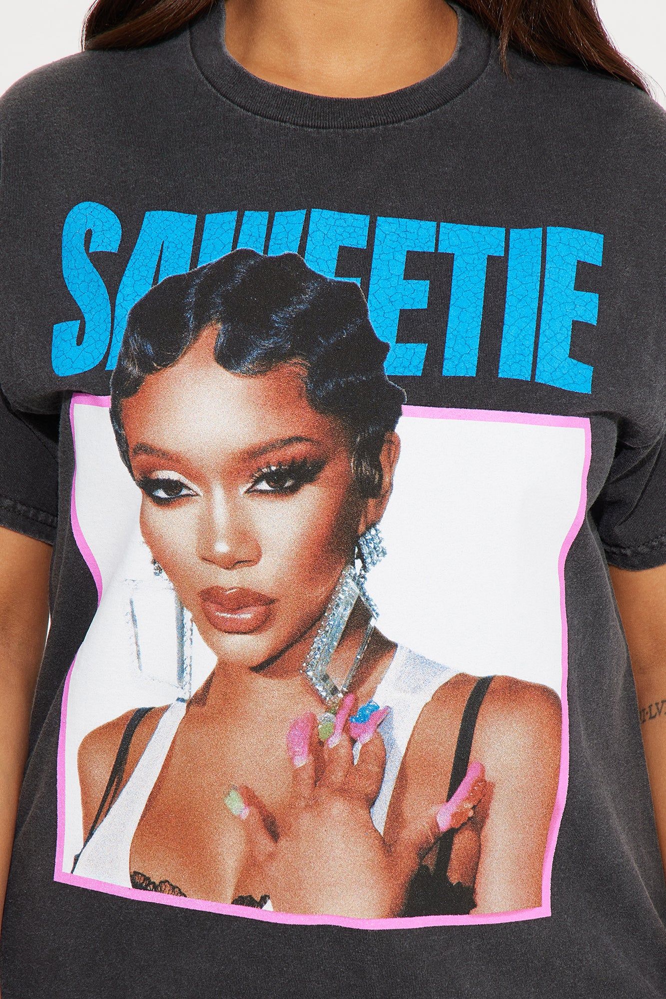 That's My Type Saweetie Graphic Tee - Black Wash sold by Fashion Nova product image thumbnail 3