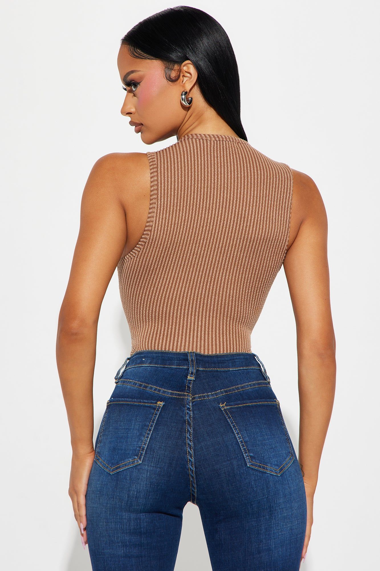 Sydney Ribbed Bodysuit - Brown sold by Fashion Nova product image thumbnail 4