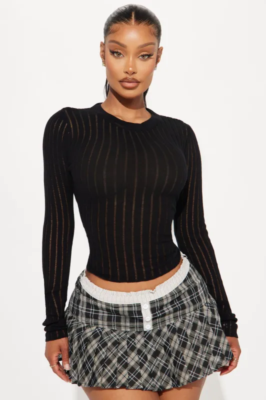 See Through You Sweater - Black sold by Fashion Nova
