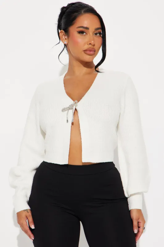 Bella Bow Cardigan - Ivory sold by Fashion Nova