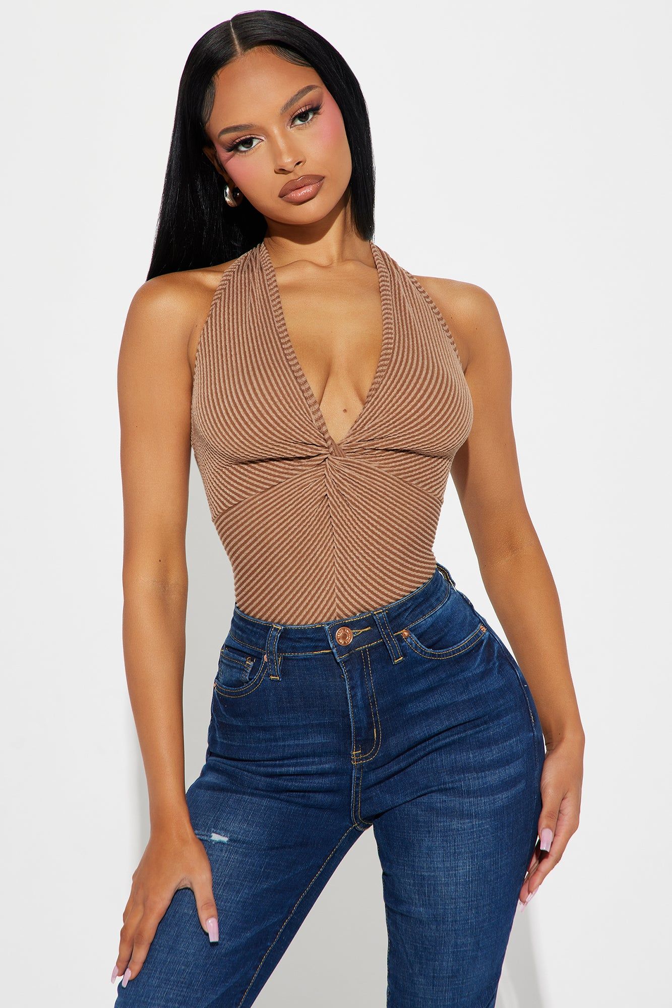 Sydney Ribbed Bodysuit - Brown sold by Fashion Nova product image thumbnail 3