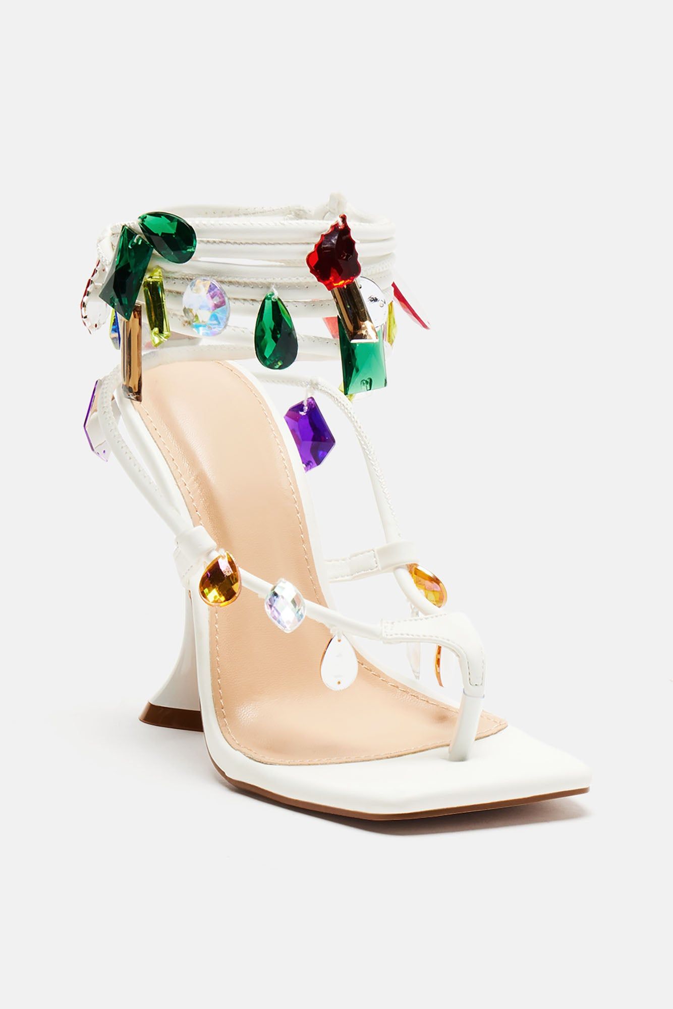 Party Seeker Wrap Up Heeled Sandals - White sold by Fashion Nova product image thumbnail 2