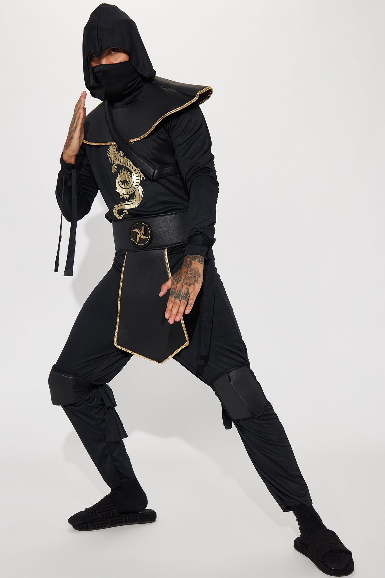 Elite Assassin 9 Piece Costume Set - Black/Gold sold by Fashion Nova