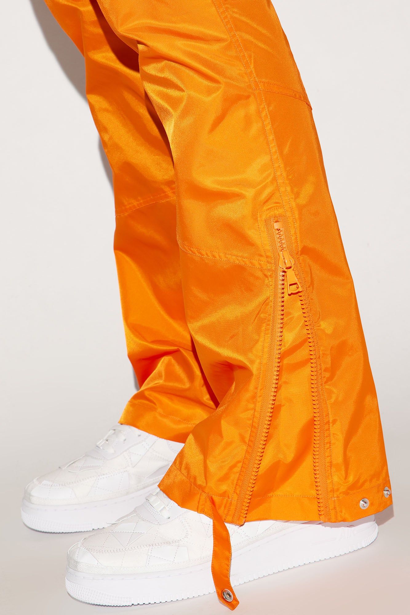 Play The Track Stacked Slim Flare Nylon Pants - Orange sold by Fashion Nova product image thumbnail 5