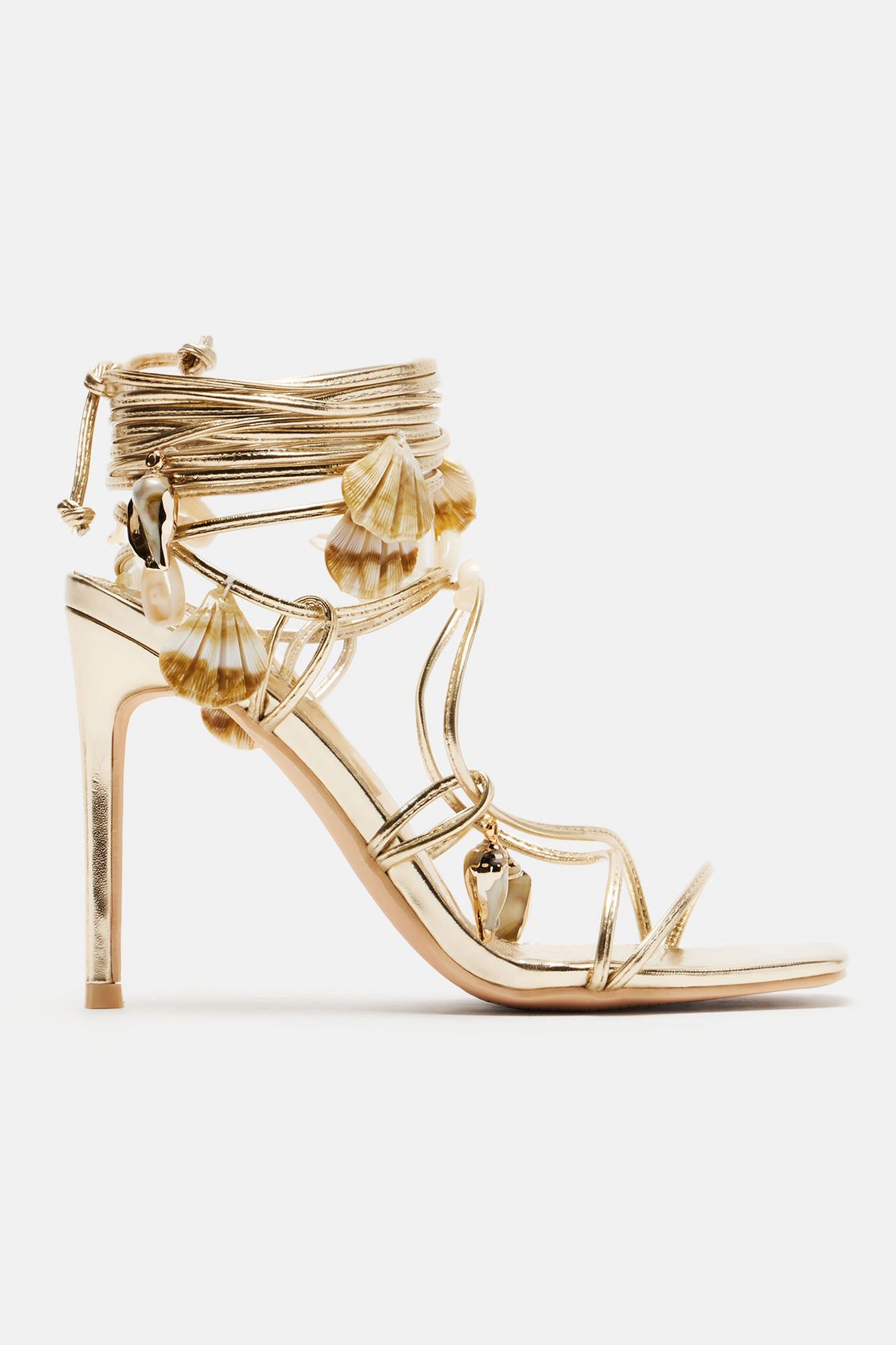 Plenty Of Fish In The Sea Wrap Up Heels - Gold sold by Fashion Nova product image thumbnail 4