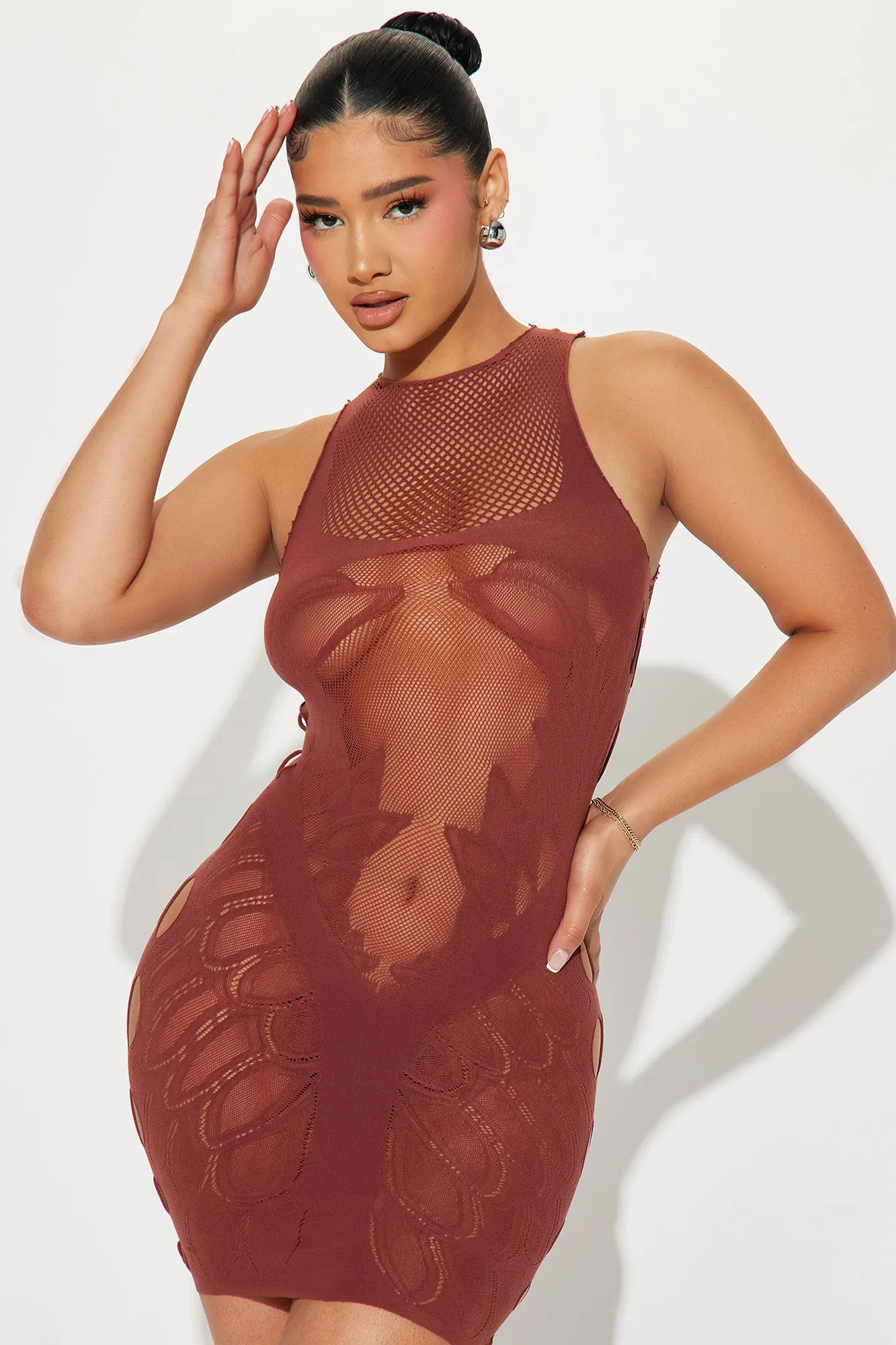 Sanvi Seamless Micro Mini Dress - Brown sold by Fashion Nova product image thumbnail 2