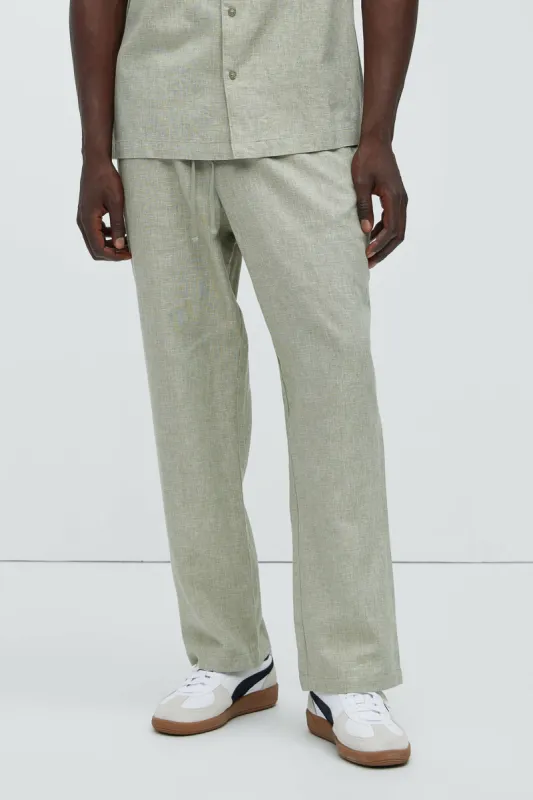 Bahamas Linen Pants - Green sold by Fashion Nova