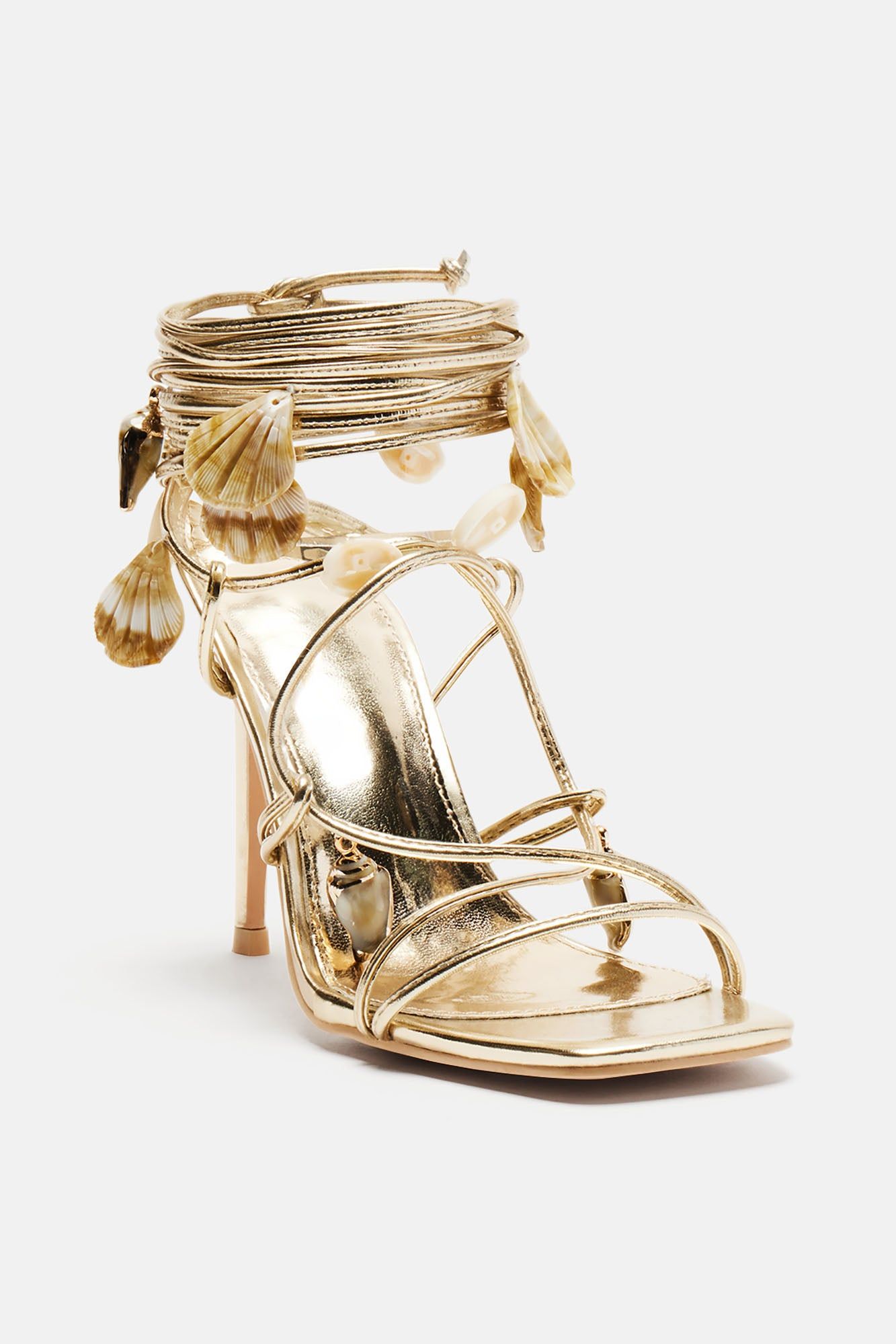 Plenty Of Fish In The Sea Wrap Up Heels - Gold sold by Fashion Nova product image thumbnail 2