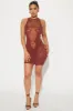 Sanvi Seamless Micro Mini Dress - Brown sold by Fashion Nova