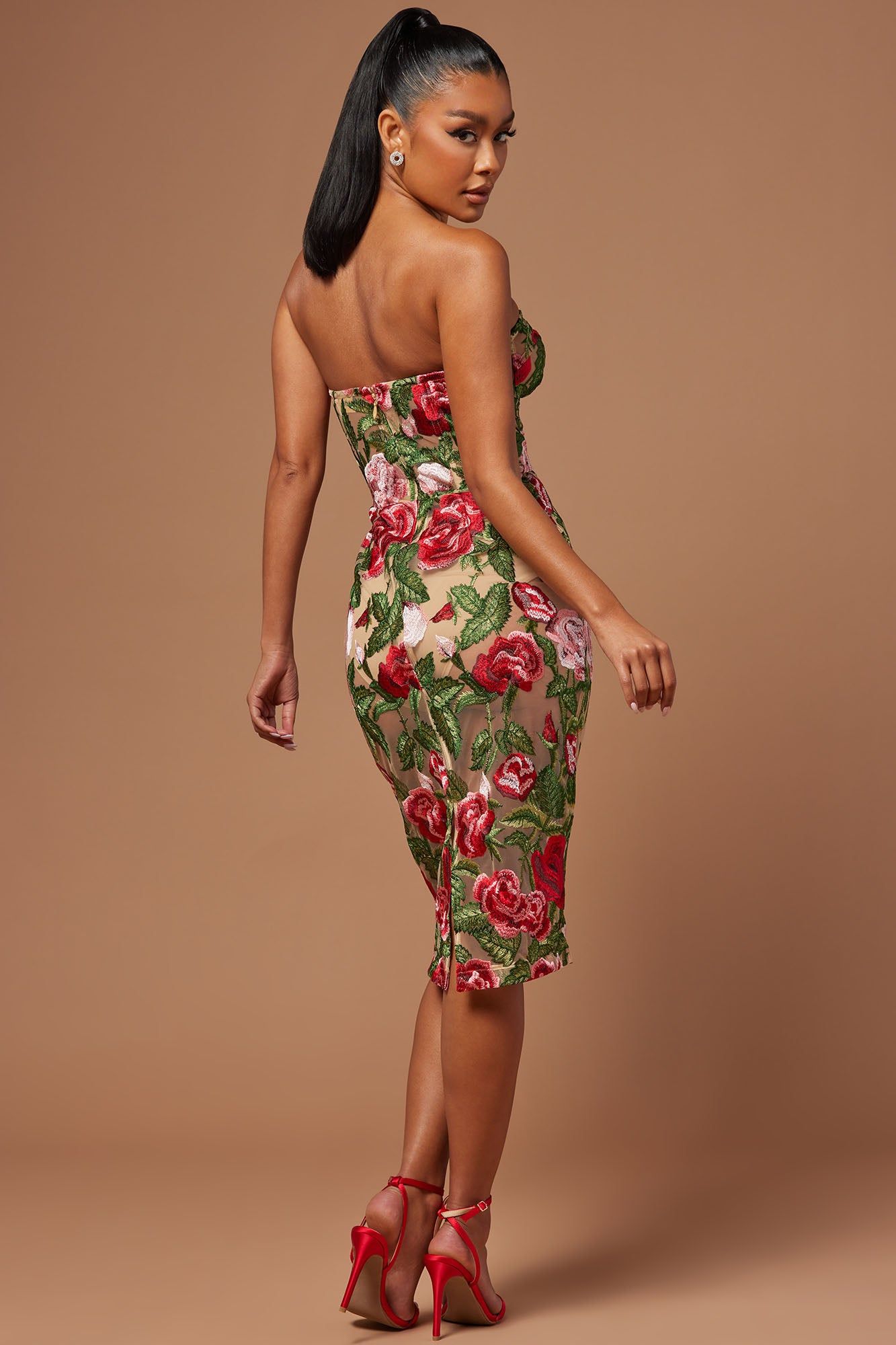 Emaline Embroidered Midi Dress - Pink/combo sold by Fashion Nova product image thumbnail 3