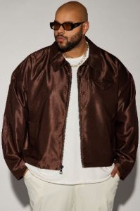 U Get Me Satin Cropped Jacket - Dark Brown sold by Fashion Nova