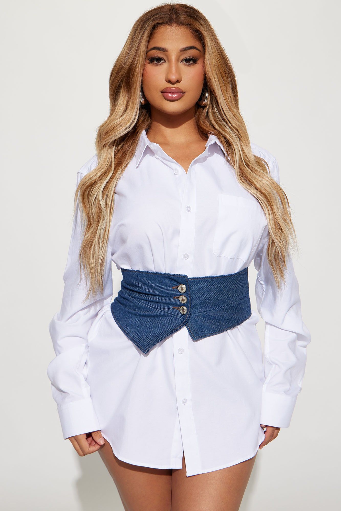 Street Chic Corset Belt - Denim sold by Fashion Nova product image thumbnail 2