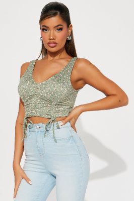 Charolette Floral Top - Sage made by Fashion Nova
